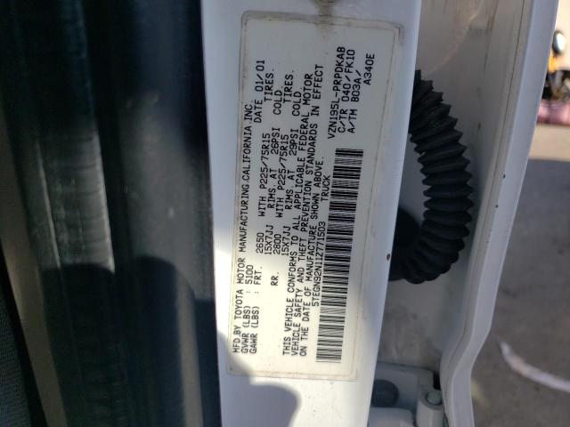 5TEGN92N11Z771503 - 2001 TOYOTA TACOMA DOUBLE CAB PRERUNNER WHITE photo 12