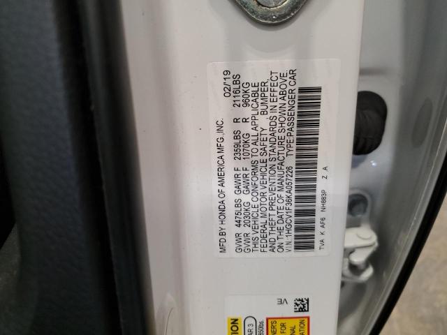 1HGCV1F36KA057226 - 2019 HONDA ACCORD SPORT WHITE photo 13