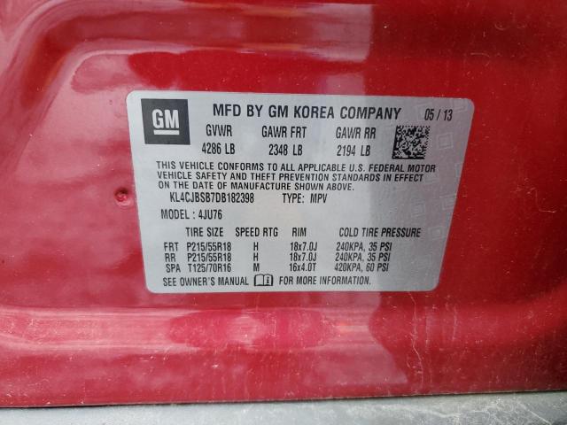 KL4CJBSB7DB182398 - 2013 BUICK ENCORE CONVENIENCE RED photo 12