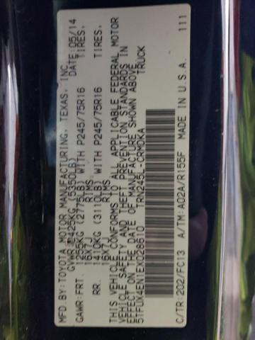 5TFUX4EN1EX028610 - 2014 TOYOTA TACOMA ACCESS CAB შავი ფოტო 12