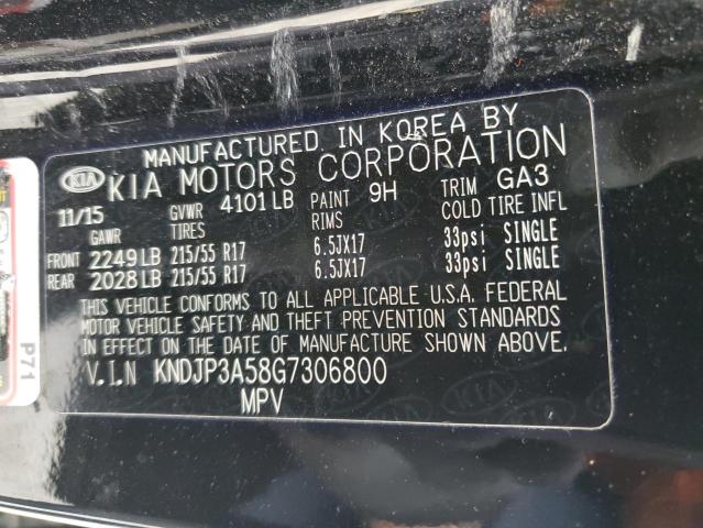 KNDJP3A58G7306800 - 2016 KIA SOUL + BLACK photo 13