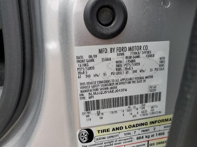 5LMJJ2J51AEJ01374 - 2010 LINCOLN NAVIGATOR 银色 照片 13