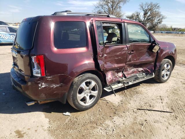 5FNYF4H54FB003289 - 2015 HONDA PILOT EXL BURGUNDY photo 3