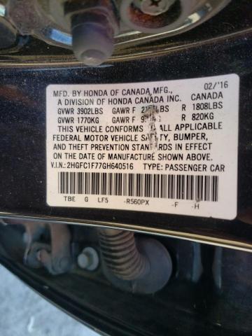 2HGFC1F77GH640516 - 2016 HONDA CIVIC EXL Qara foto 12