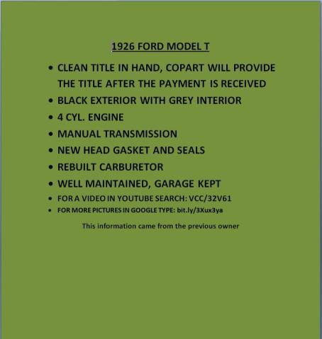 13727924 - 1926 FORD MODEL T Czarny zdjęcie 12