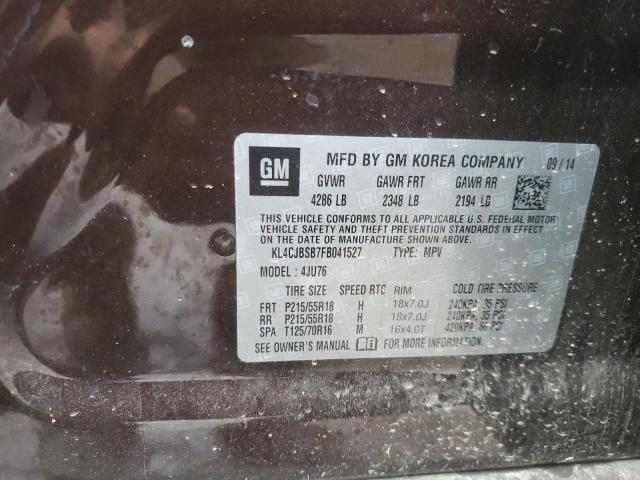 KL4CJBSB7FB041527 - 2015 BUICK ENCORE CONVENIENCE 栗色 照片 13