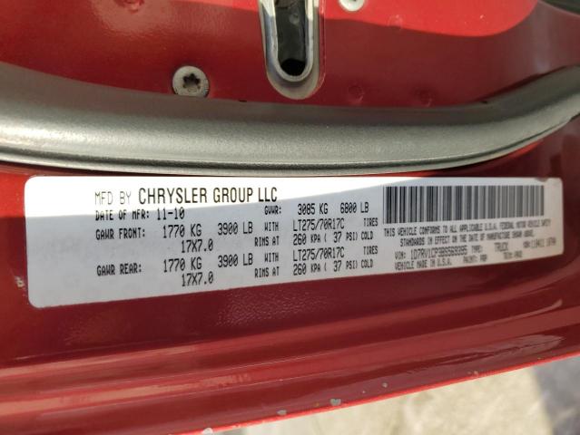 1D7RV1CP3BS569395 - 2011 DODGE RAM 1500 RED photo 12