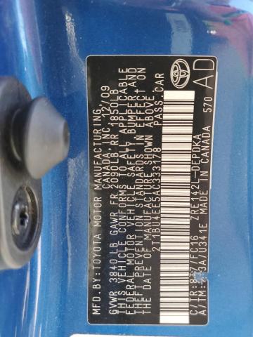 2T1BU4EE5AC333178 - 2010 TOYOTA COROLLA BASE 蓝色 照片 13