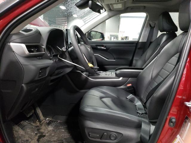 5TDGZRBH6NS590074 - 2022 TOYOTA HIGHLANDER XLE RED photo 7