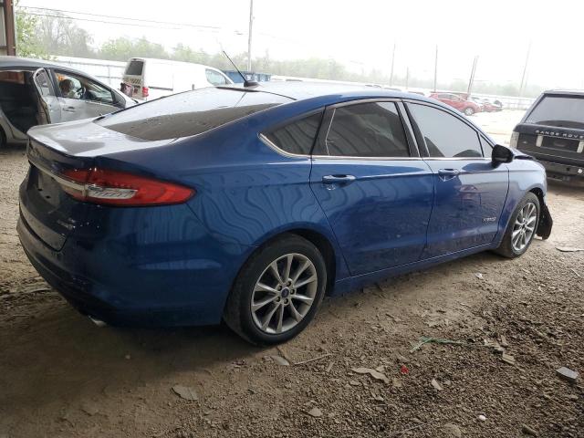 3FA6P0LU4HR385052 - 2017 FORD FUSION SE HYBRID BLUE photo 3