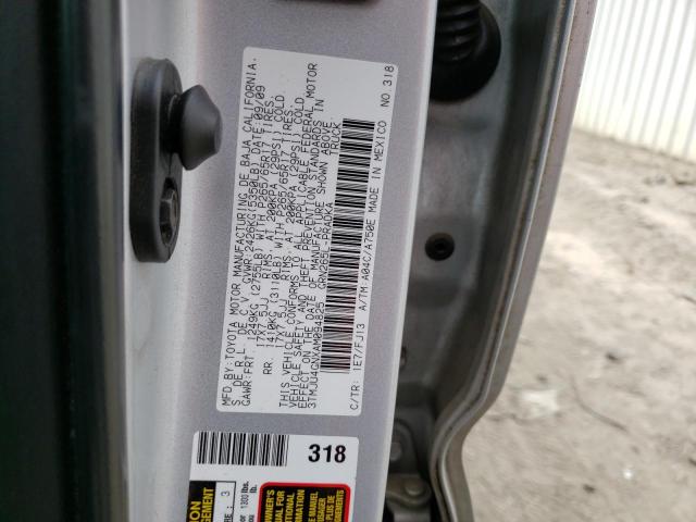 3TMJU4GNXAM094825 - 2010 TOYOTA TACOMA DOUBLE CAB PRERUNNER SILVER photo 12