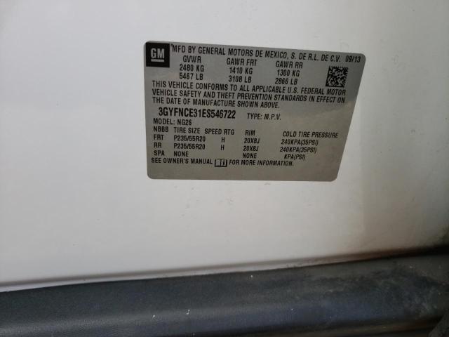 3GYFNCE31ES546722 - 2014 CADILLAC SRX PERFORMANCE COLLECTION Ақ фото 13