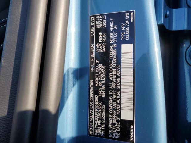 YV4ED3UM1P2040592 - 2023 VOLVO XC40 RECHARGE ULTIMATE BLUE photo 12