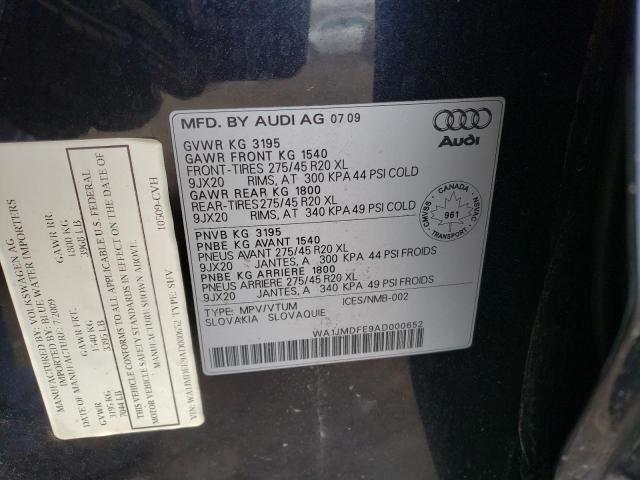 WA1JMDFE9AD000652 - 2010 AUDI Q7 PREMIUM SILVER photo 13