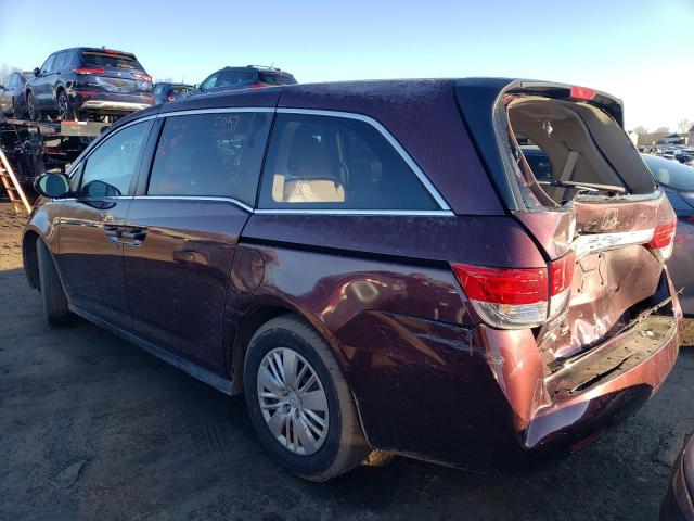 5FNRL5H23FB010811 - 2015 HONDA ODYSSEY LX BURGUNDY photo 2