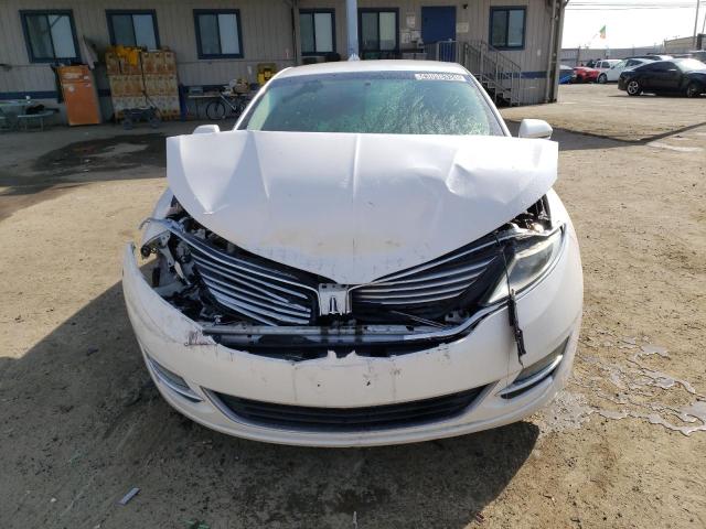 3LN6L2LU2ER816464 - 2014 LINCOLN MKZ HYBRID WHITE photo 5