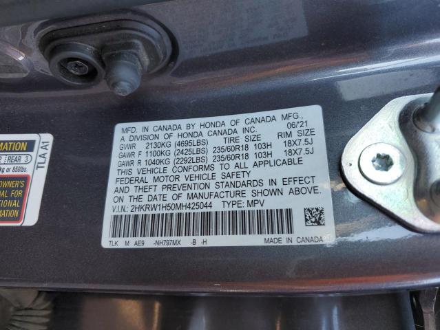 2HKRW1H50MH425044 - 2021 HONDA CR-V EX GRAY photo 12