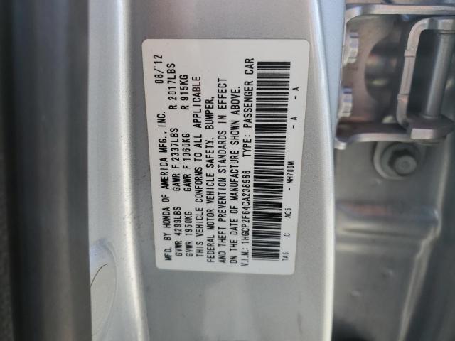 1HGCP2F64CA238966 - 2012 HONDA ACCORD SE SILVER photo 12