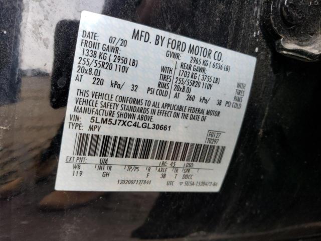 5LM5J7XC4LGL30661 - 2020 LINCOLN AVIATOR RESERVE BLACK photo 12