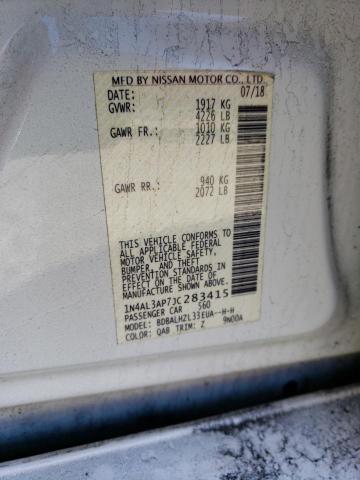 1N4AL3AP7JC283415 - 2018 NISSAN ALTIMA 2.5 白色 照片 12