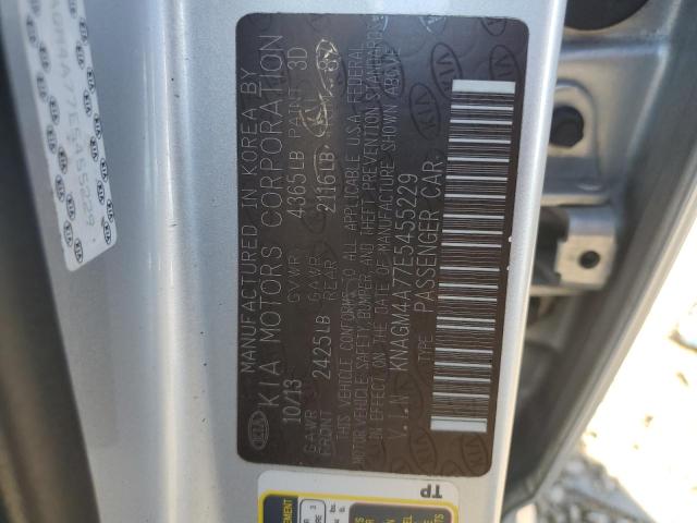 KNAGM4A77E5455229 - 2014 KIA OPTIMA LX SILVER photo 12