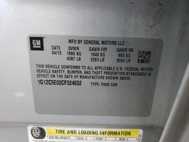 1G1ZC5E02CF324632 - 2012 CHEVROLET MALIBU 1LT 灰色 照片 13