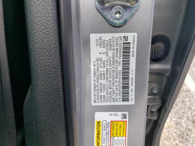 2HGFE2F53PH510053 - 2023 HONDA CIVIC SPORT SILVER photo 13