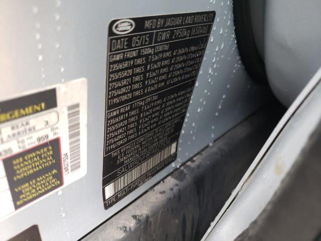 SALWR2VF8FA627534 - 2015 LAND ROVER RANGE ROVE HSE SILVER photo 12