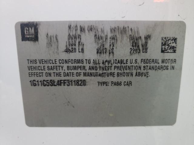 1G11C5SL4FF311820 - 2015 CHEVROLET MALIBU 1LT WHITE photo 12