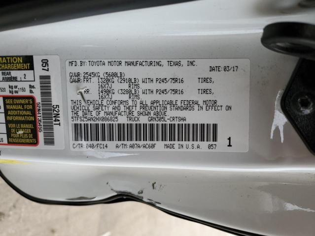 5TFSZ5AN2HX086825 - 2017 TOYOTA TACOMA ACCESS CAB თეთრი ფოტო 13