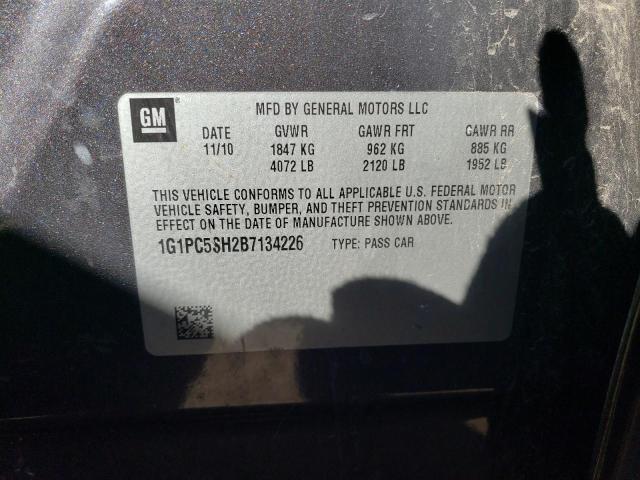 1G1PC5SH2B7134226 - 2011 CHEVROLET CRUZE LS GRAY photo 12