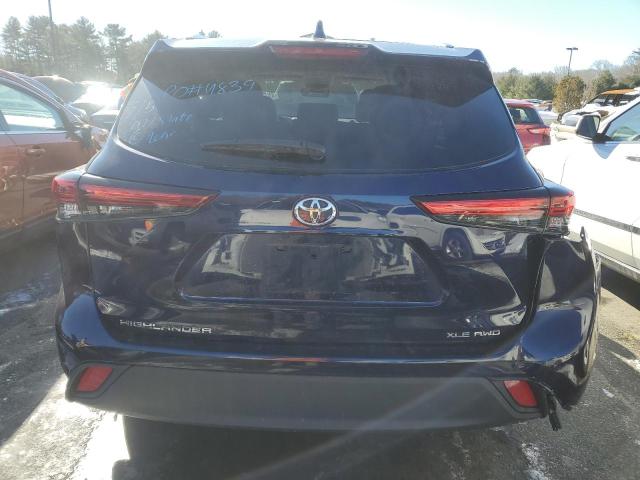 5TDGZRBH0MS540480 - 2021 TOYOTA HIGHLANDER XLE BLUE photo 6