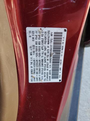 SHSRD78854U254107 - 2004 HONDA CR-V EX RED photo 12