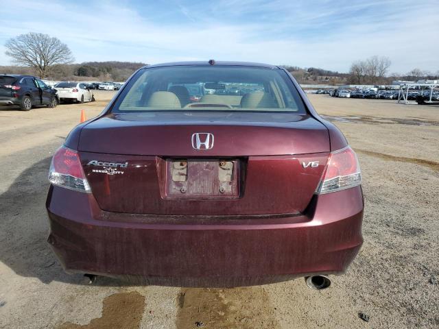 1HGCP368X8A011831 - 2008 HONDA ACCORD EXL BURGUNDY photo 6