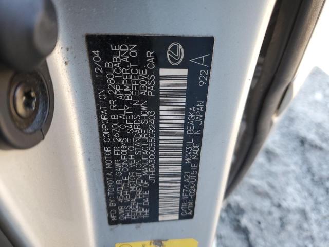 JTHBA30G055092403 - 2005 LEXUS ES 330 SILVER photo 13