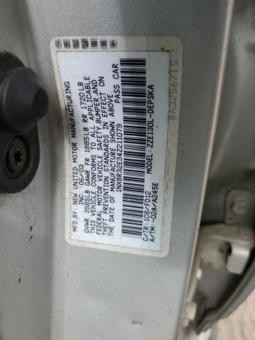 1NXBR32E34Z211079 - 2004 TOYOTA COROLLA CE SILVER photo 12