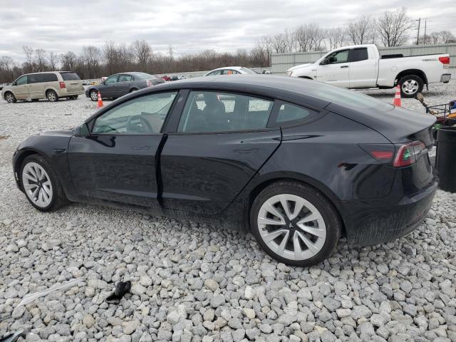 5YJ3E1EB7NF287666 - 2022 TESLA MODEL 3 BLACK photo 2