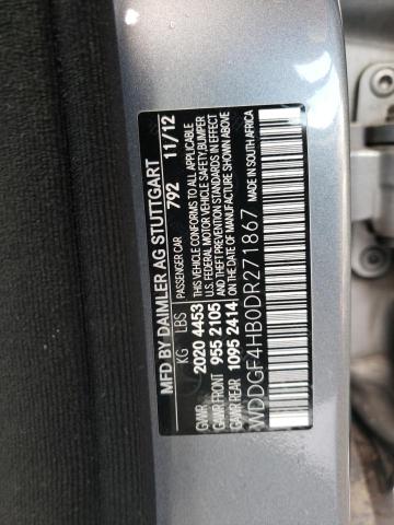 WDDGF4HB0DR271867 - 2013 MERCEDES-BENZ C 250 GRAY photo 12