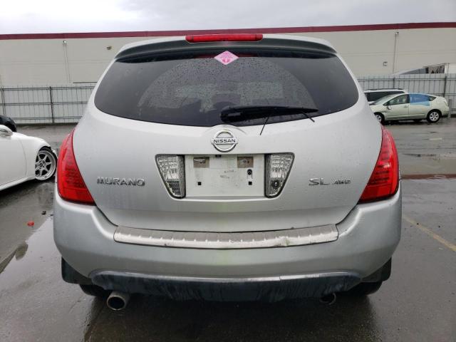 JN8AZ08W17W646663 - 2007 NISSAN MURANO SL SILVER photo 6