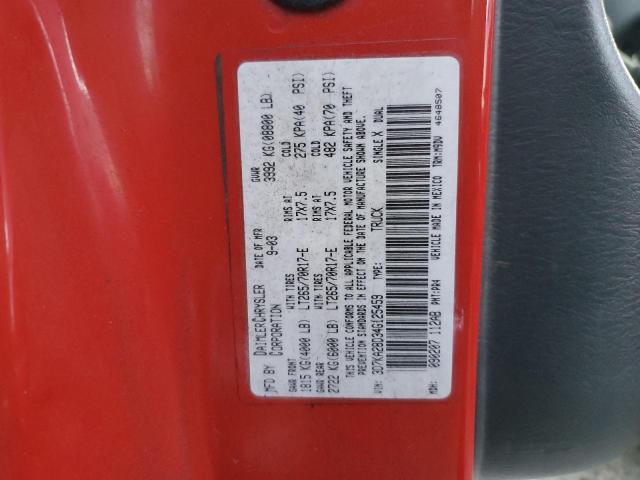 3D7KA28D34G125459 - 2004 DODGE RAM 2500 ST RED photo 12