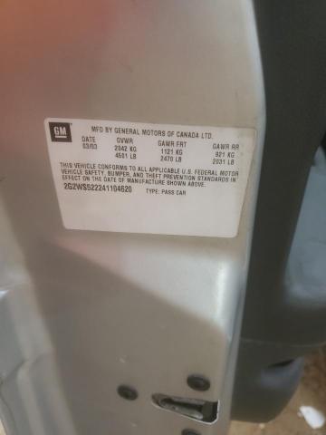 2G2WS522241104620 - 2004 PONTIAC GRAND PRIX GT2 ვერცხლისფერი ფოტო 12