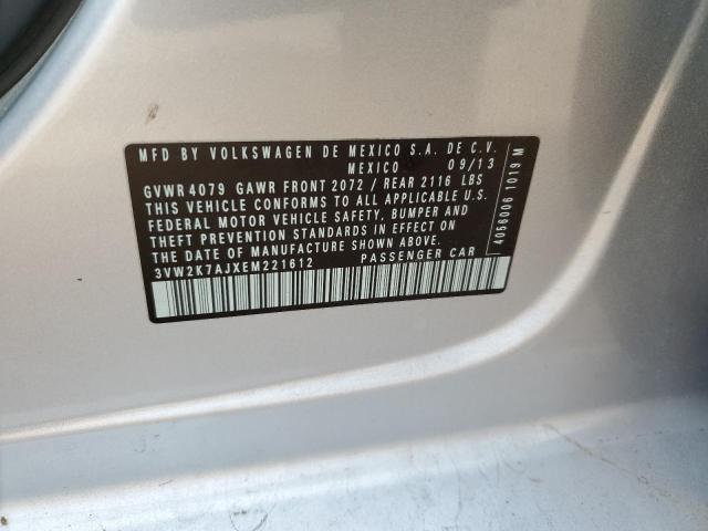 3VW2K7AJXEM221612 - 2014 VOLKSWAGEN JETTA BASE Gümüş foto 12