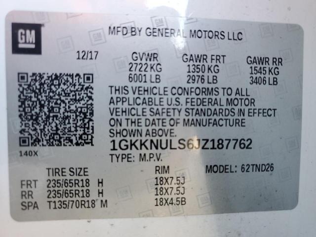 1GKKNULS6JZ187762 - 2018 GMC ACADIA SLT-1 WHITE photo 13