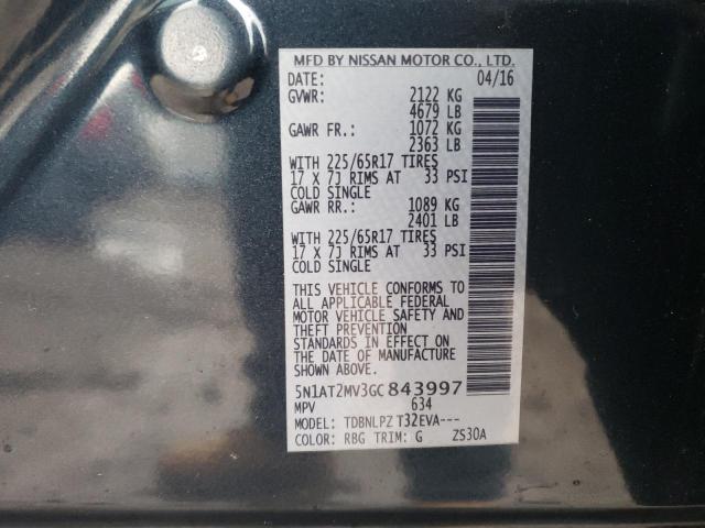 5N1AT2MV3GC843997 - 2016 NISSAN ROGUE S BLUE photo 13