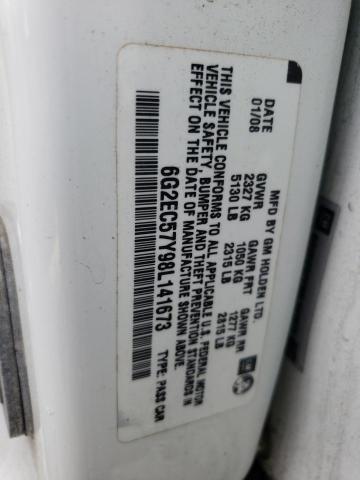 6G2EC57Y98L141673 - 2008 PONTIAC G8 GT WHITE photo 12