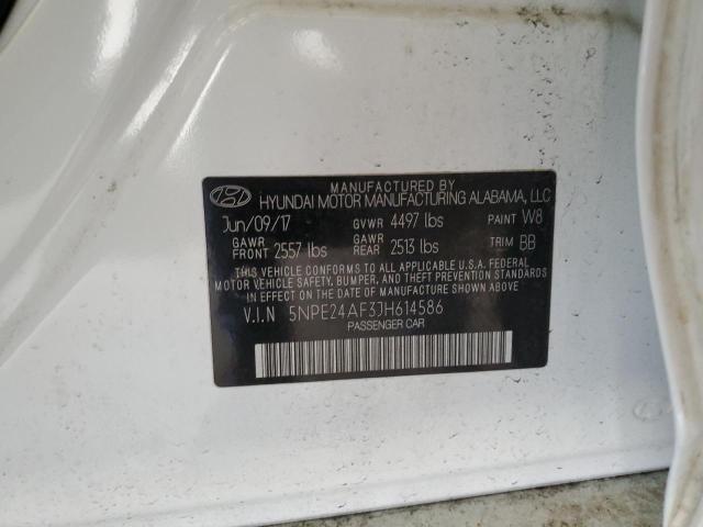 5NPE24AF3JH614586 - 2018 HYUNDAI SONATA SE WHITE photo 12