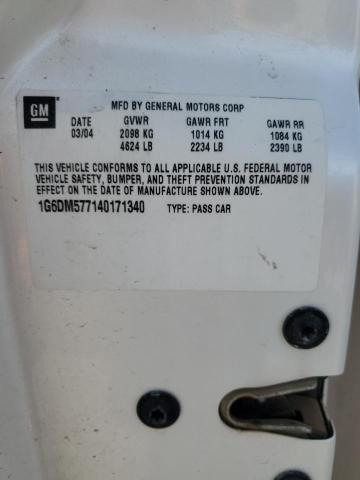 1G6DM577140171340 - 2004 CADILLAC CTS WHITE photo 12