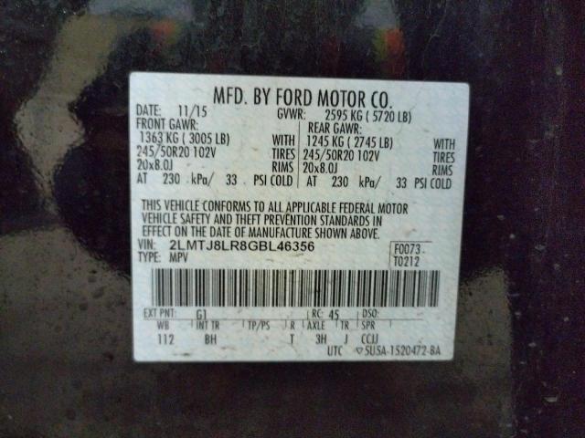 2LMTJ8LR8GBL46356 - 2016 LINCOLN MKX RESERVE 黑色 照片 13