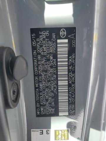 JTKJF5C74FJ011264 - 2015 TOYOTA SCION TC ნაცრისფერი ფოტო 12