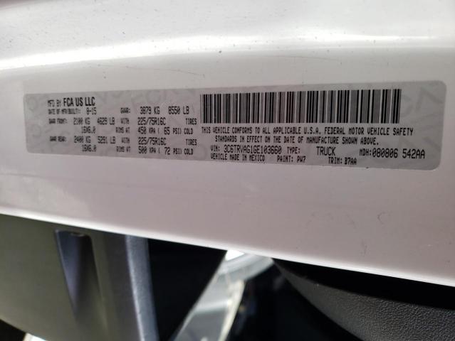 3C6TRVAG1GE103660 - 2016 RAM PROMASTER 1500 STANDARD WHITE photo 13